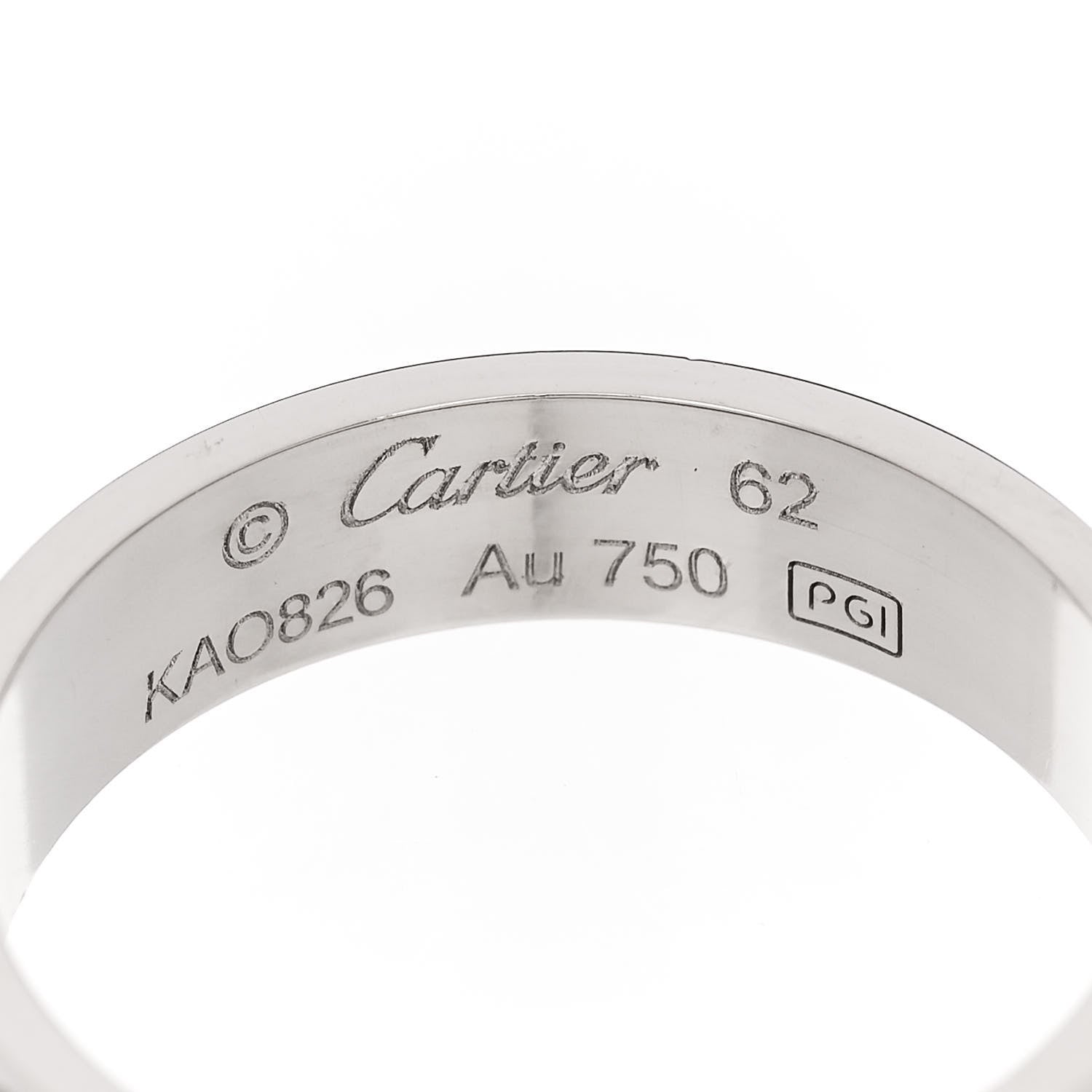 Cartier 18K White Gold 5.5mm LOVE Ring 62 10 4 of 5