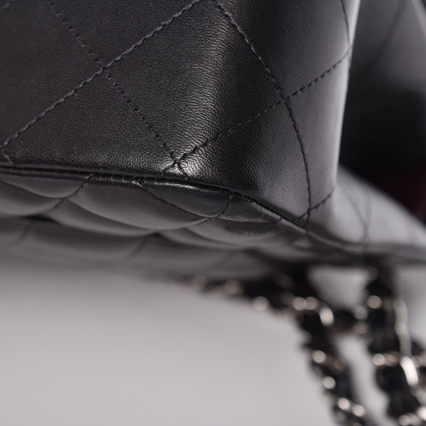 Lambskin Quilted Jumbo Double Flap Black