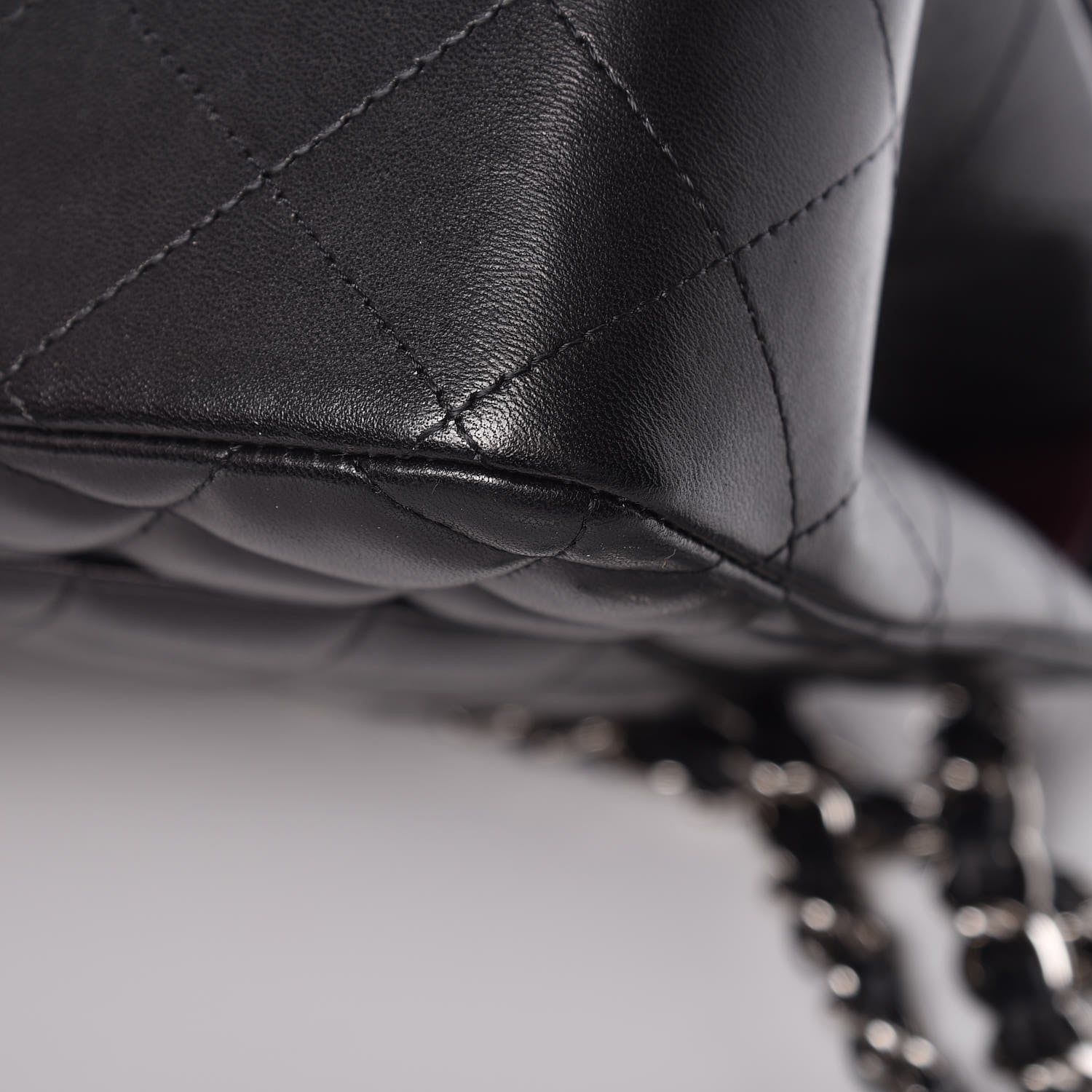 Chanel Lambskin Quilted Jumbo Double Flap Black 13 of 15