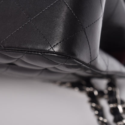Chanel Lambskin Quilted Jumbo Double Flap Black 13 of 15