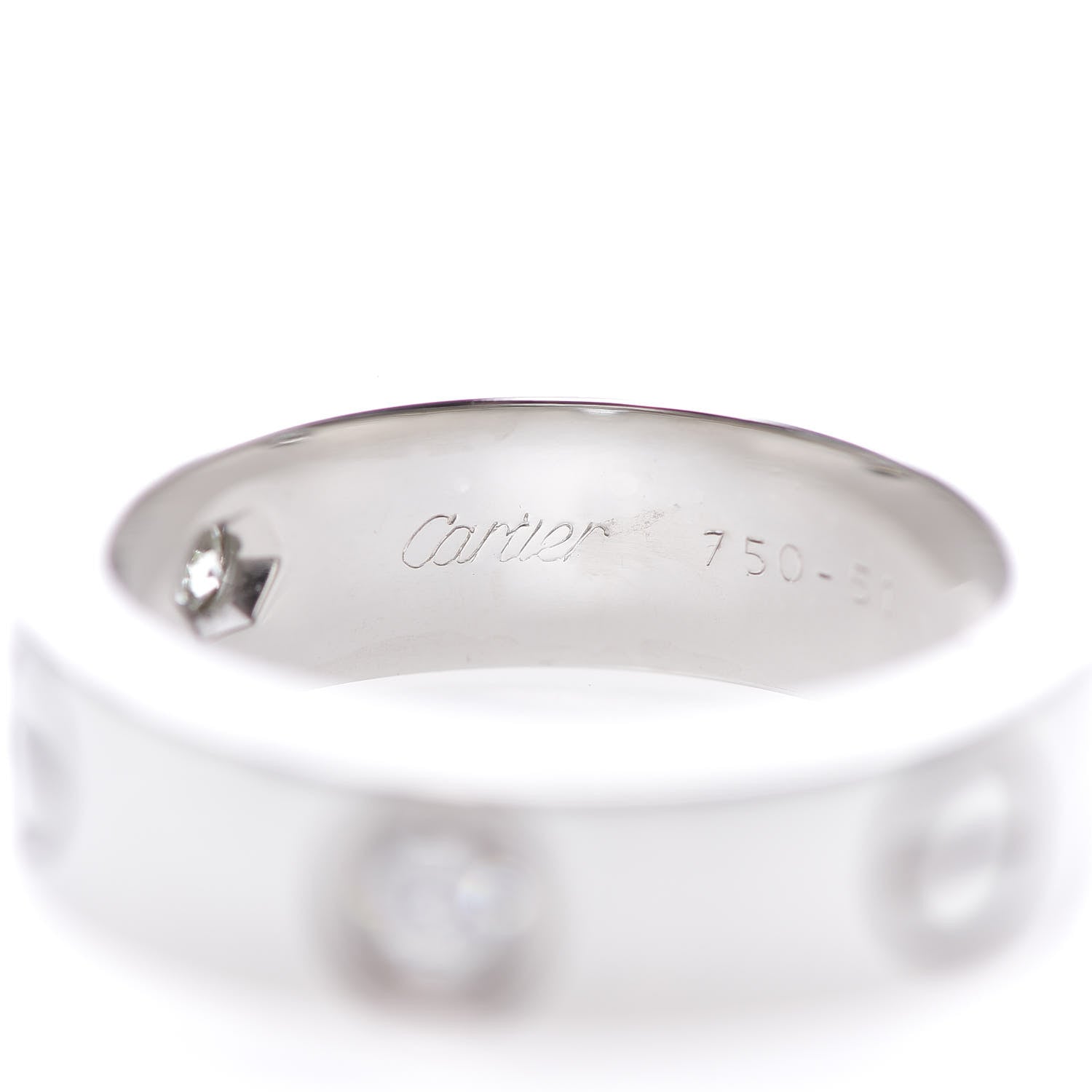 Cartier 18K White Gold 3 Diamond 5.5mm LOVE Ring 51 5.75 4 of 8