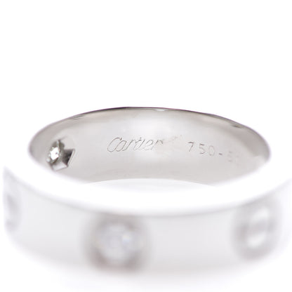 Cartier 18K White Gold 3 Diamond 5.5mm LOVE Ring 51 5.75 4 of 8