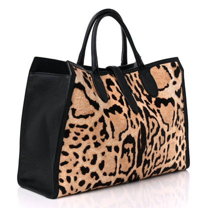 Gucci Pony Hair Cheetah Print Medium Jackie Top Handle Bag 3 of 15