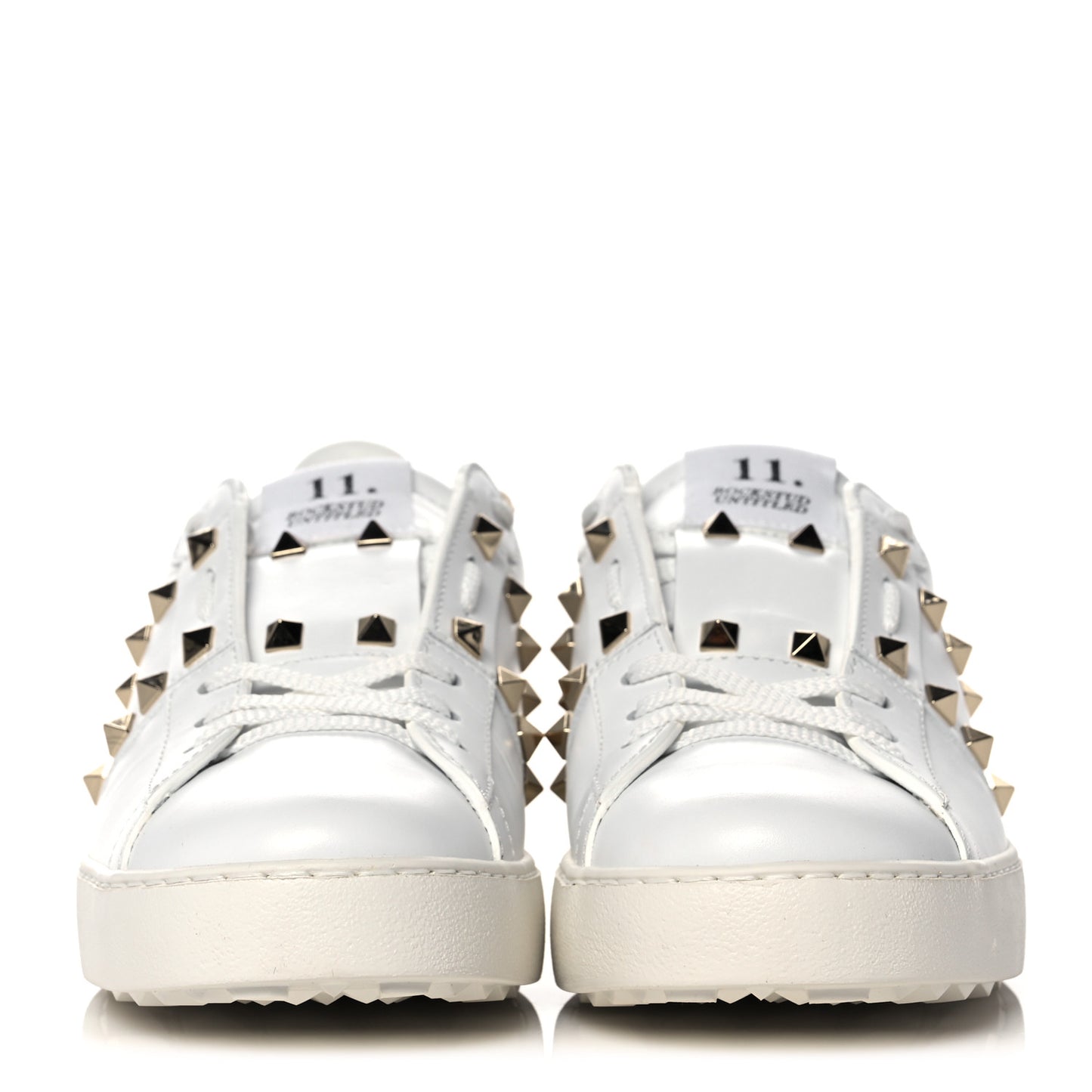 Calfskin Rockstud Untitled Open Sneakers 39 White