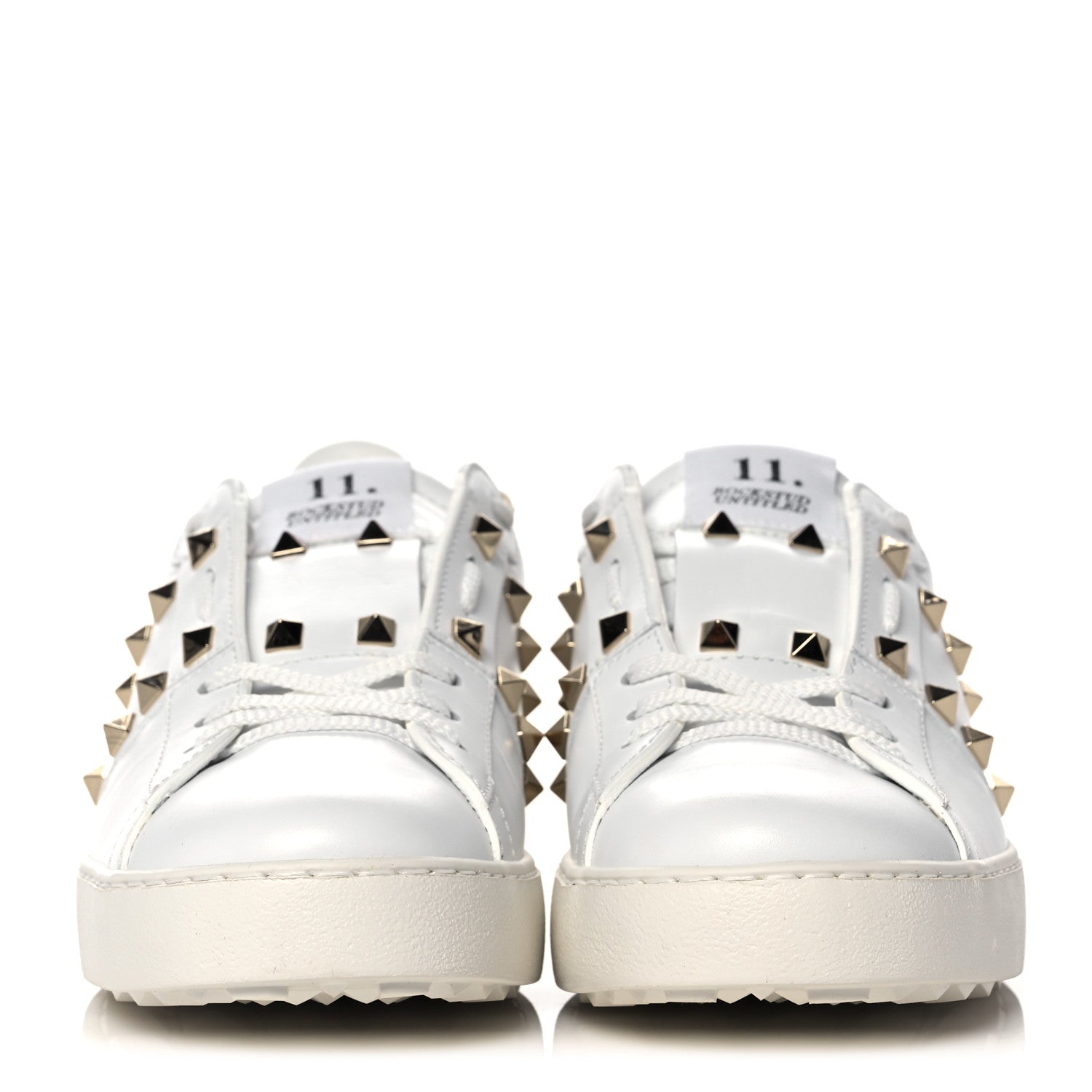 Valentino Garavani Calfskin Rockstud Untitled Open Sneakers 39 White 2 of 11