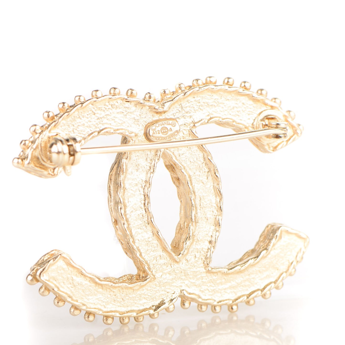 Crystal CC Brooch Light Gold