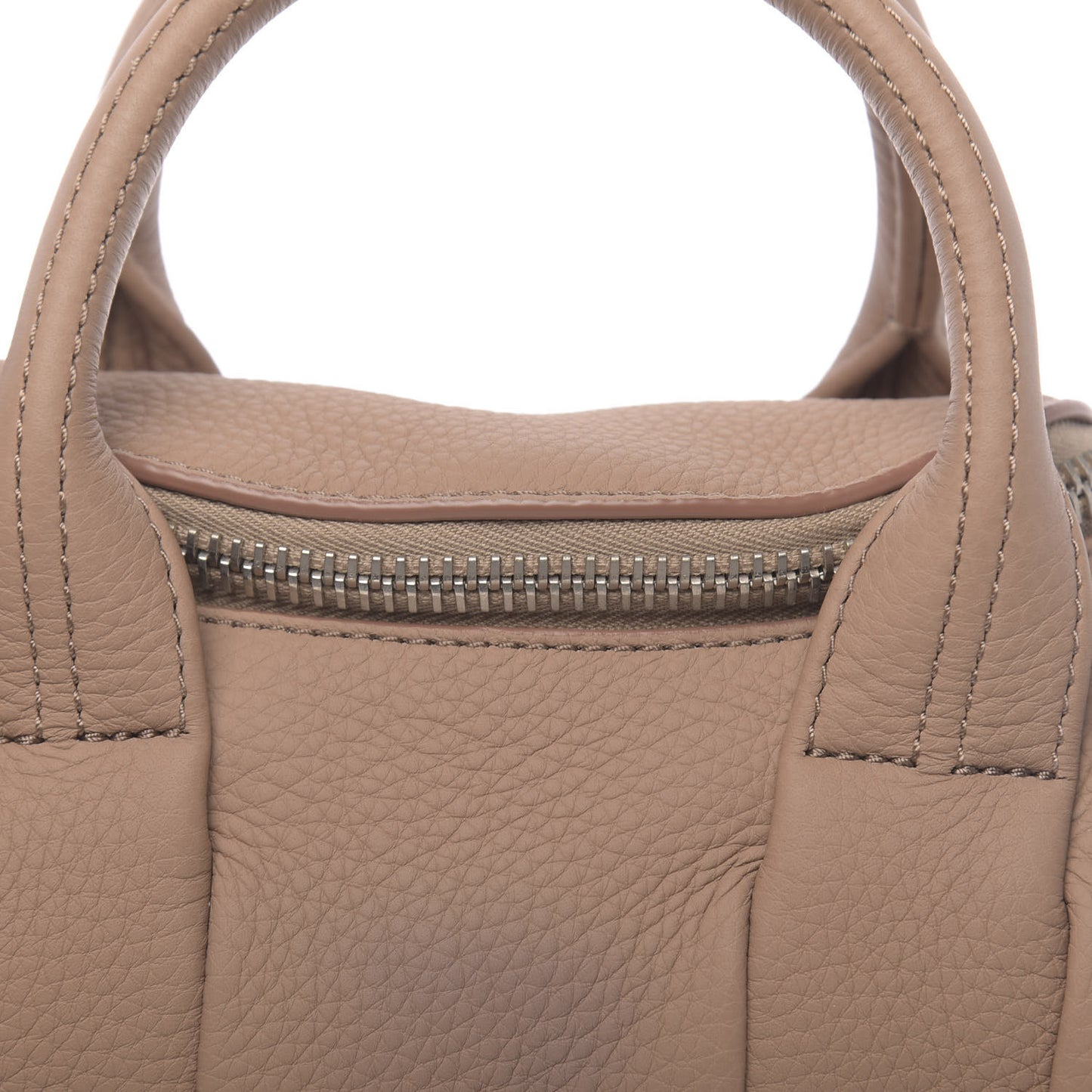 Pebbled Calfskin Mini Rockie Truffle Silver Hardware