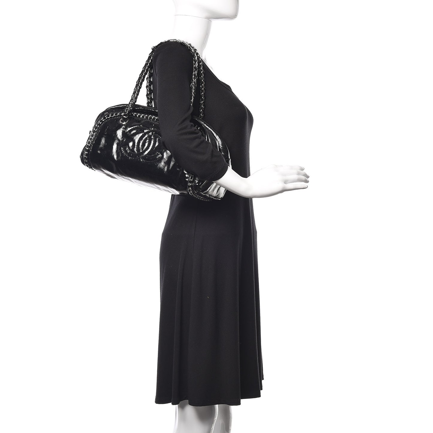 Patent Medium Luxe Ligne Bowler Black