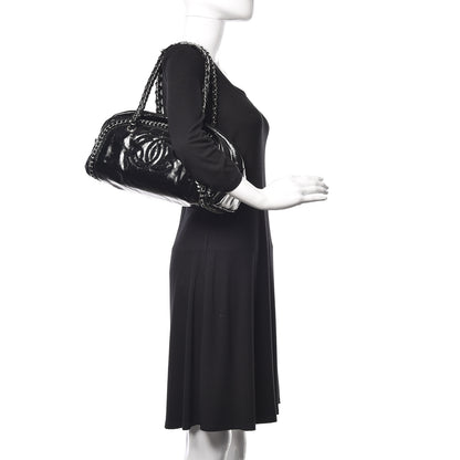 Chanel Patent Medium Luxe Ligne Bowler Black 2 of 12