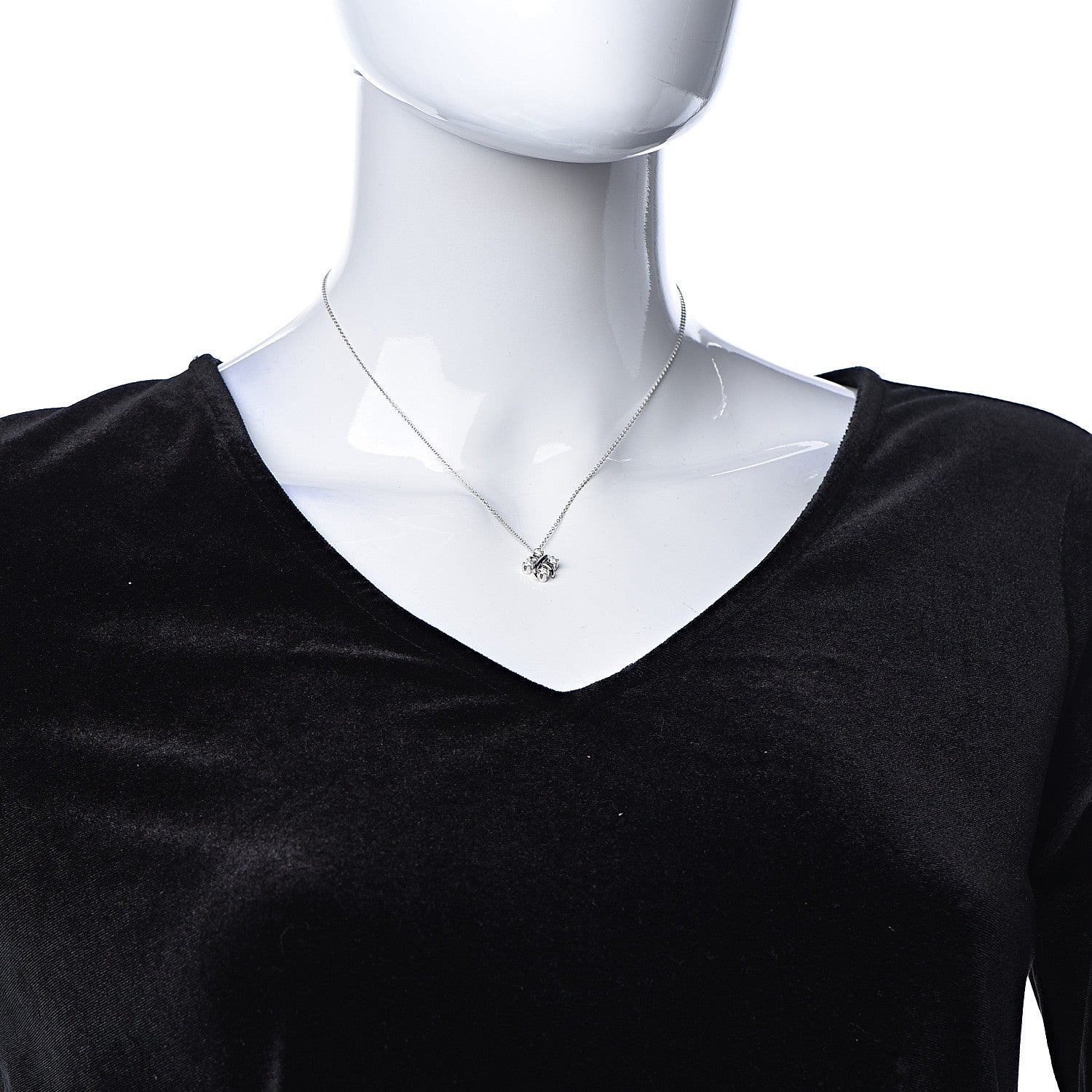 Tiffany Platinum Diamond Schlumberger Lynn Pendant Necklace 2 of 8