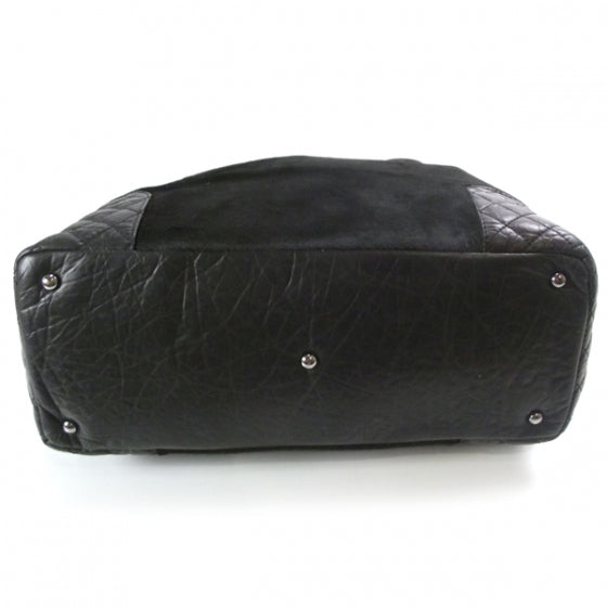 Chanel Pony Hair Quilted Drawstring Tote Black 4 of 10