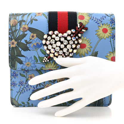 Gucci Calfskin Web New Flora Crystal Heart Totem Azure 2 of 13