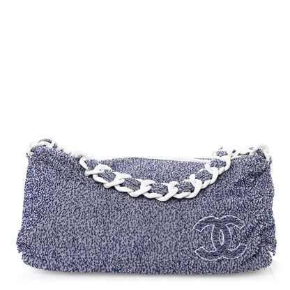 Chanel Terry Cotton Resin Chain Fizzy Hobo Blue White 1 of 12