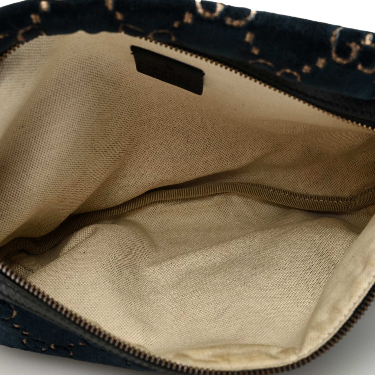 Velvet GG Monogram Web Belt Bag Blue Beige