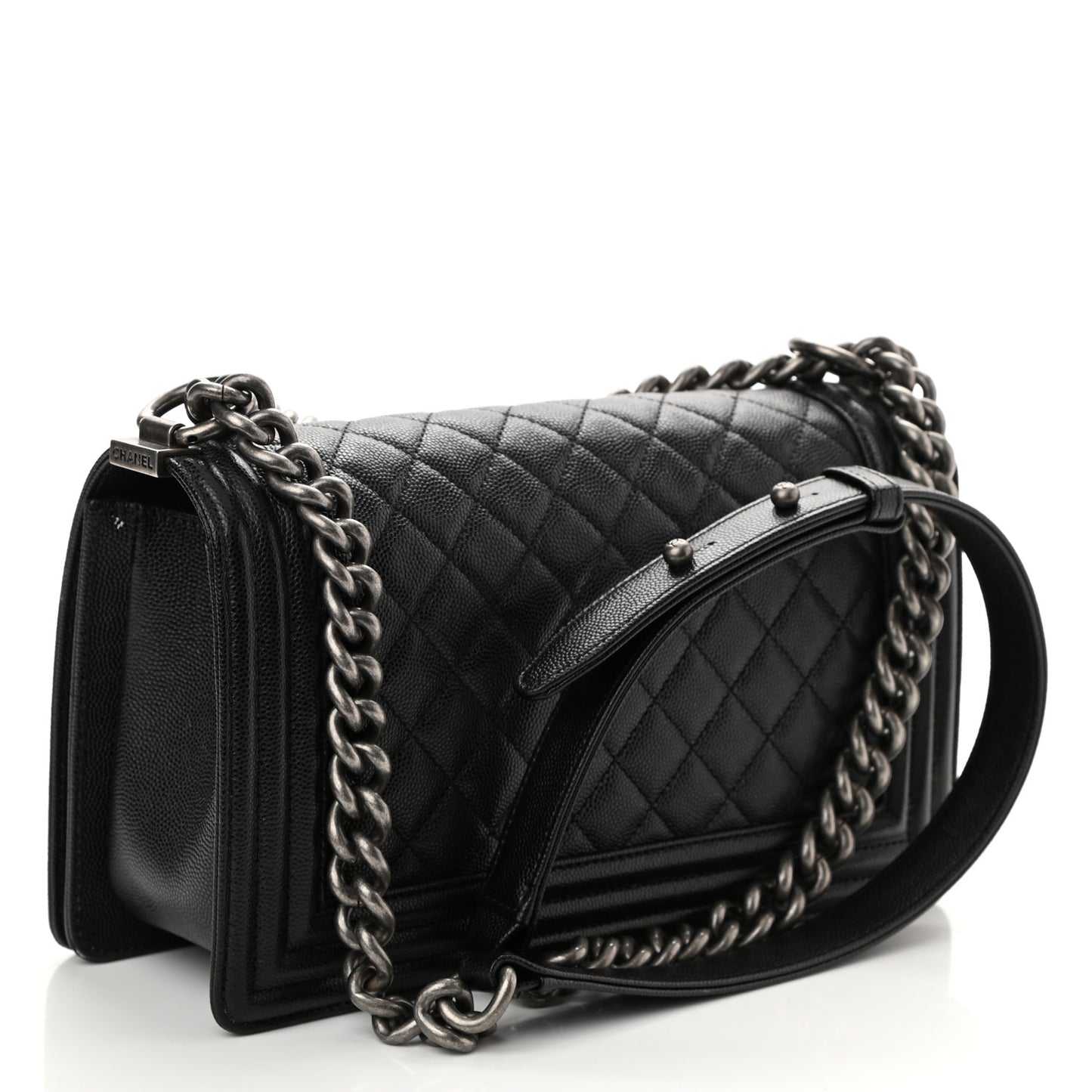 Caviar Quilted Medium Boy Flap Black