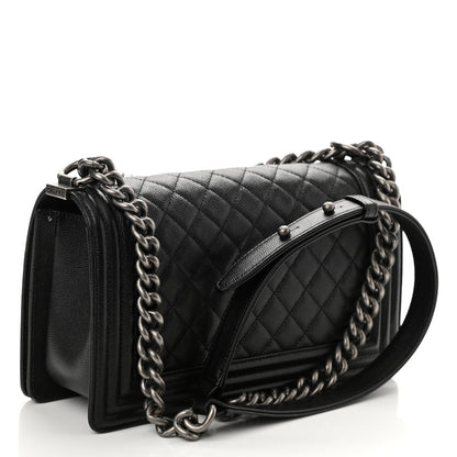 Chanel Caviar Quilted Medium Boy Flap Black 3 of 10