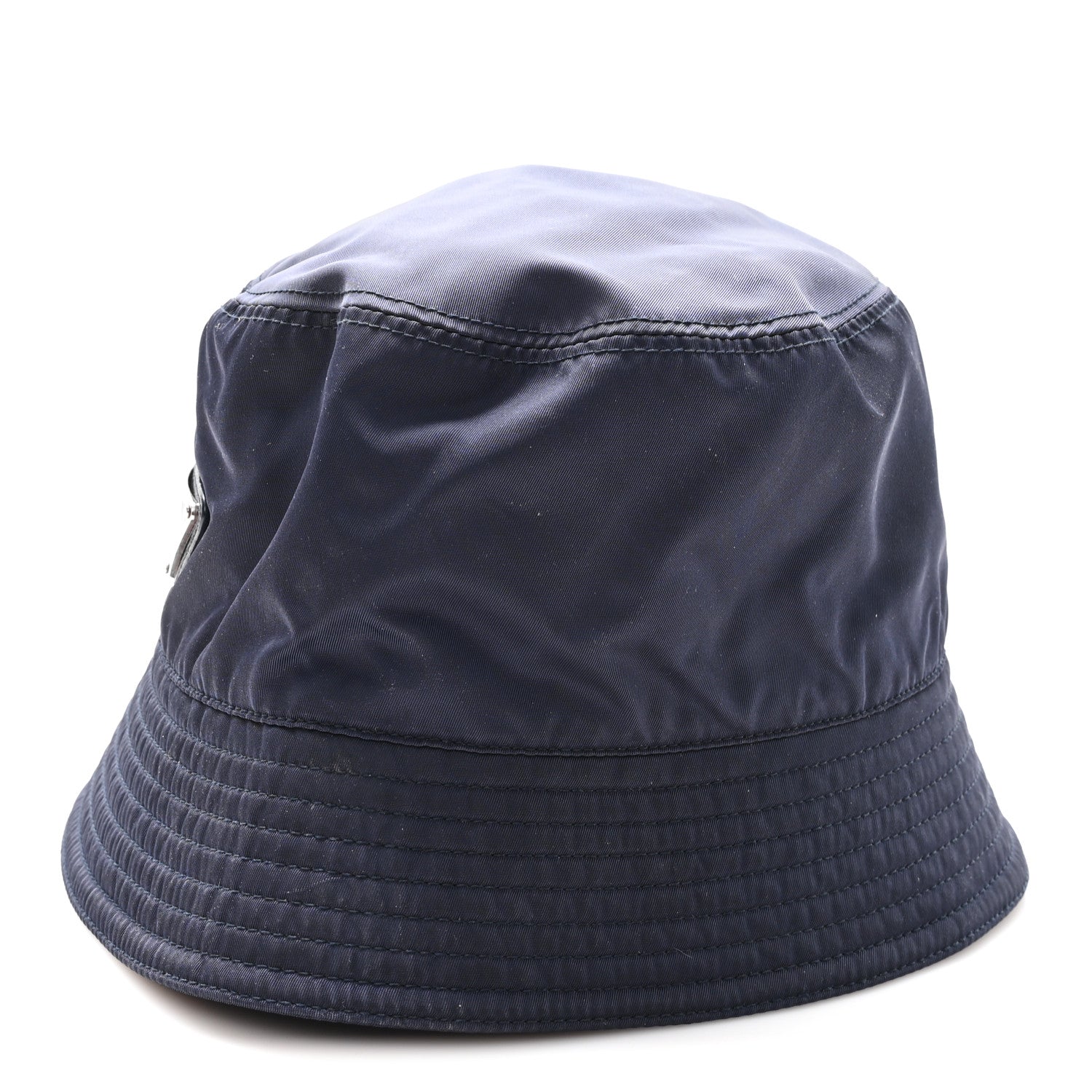 Prada Re-Nylon Metal Triangle Logo Womens Bucket Hat XL Black 4 of 9