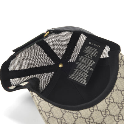 Gucci GG Supreme Monogram Kingsnake Print Baseball Hat XS 56 Beige 7 of 9