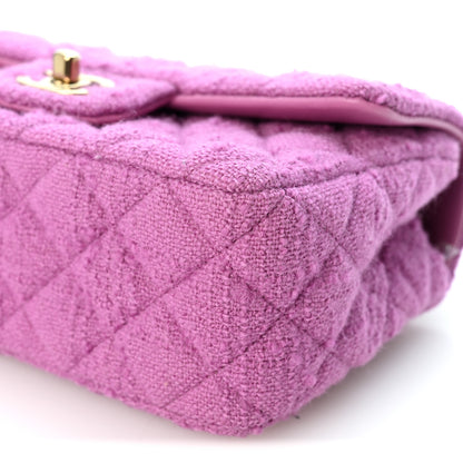 Chanel Tweed Quilted Mini Rectangular Flap Purple 10 of 10