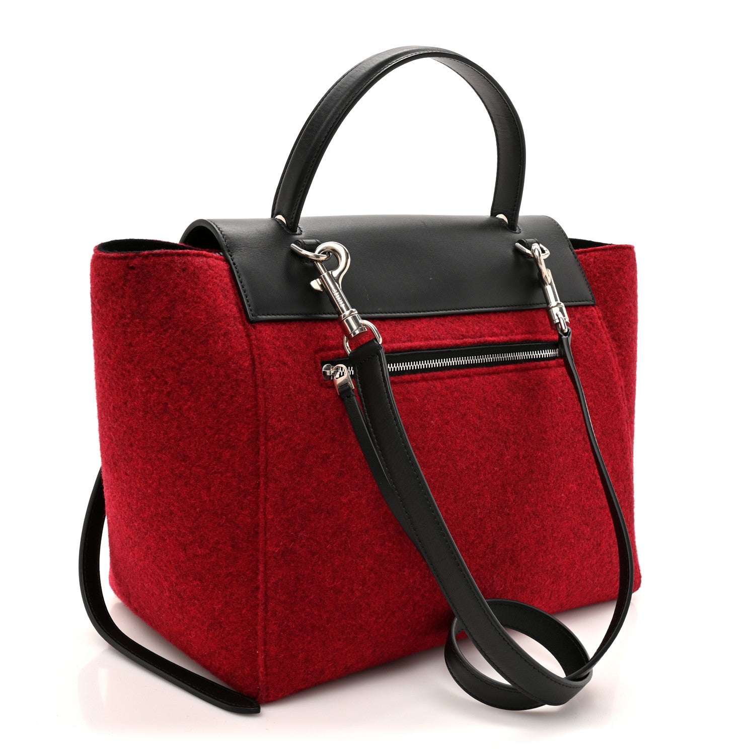 Celine Felt Smooth Calfskin Mini Belt Bag Red 3 of 9
