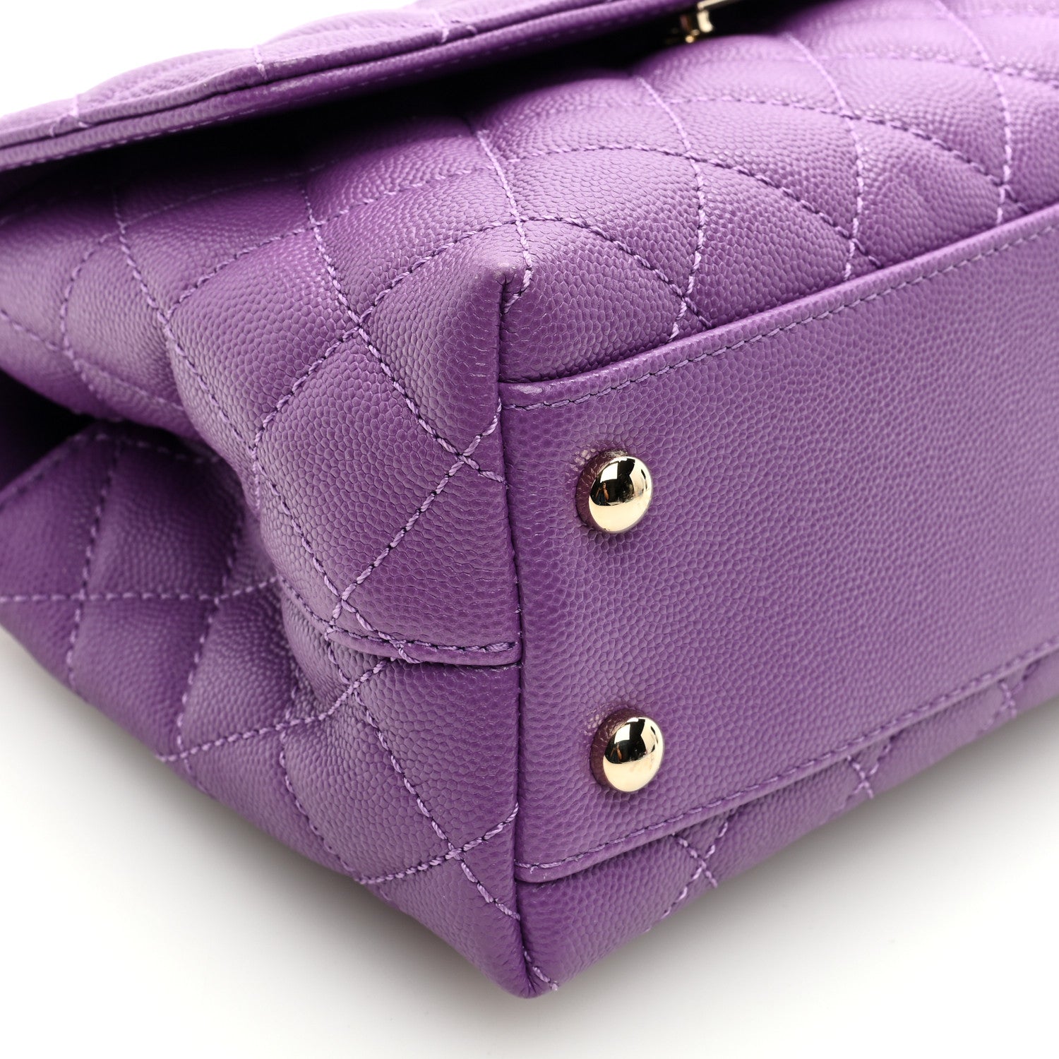 Chanel Caviar Quilted Mini Coco Handle Flap Purple 8 of 9