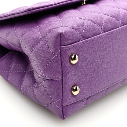 Chanel Caviar Quilted Mini Coco Handle Flap Purple 8 of 9