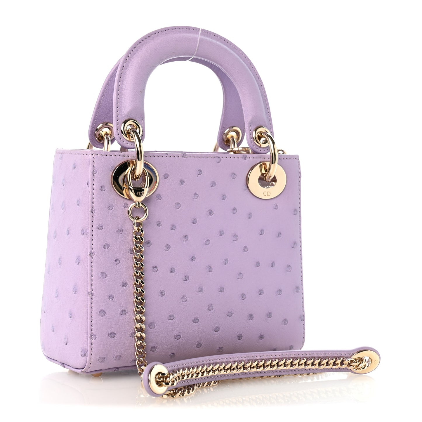 Ostrich Mini Lady Dior Purple