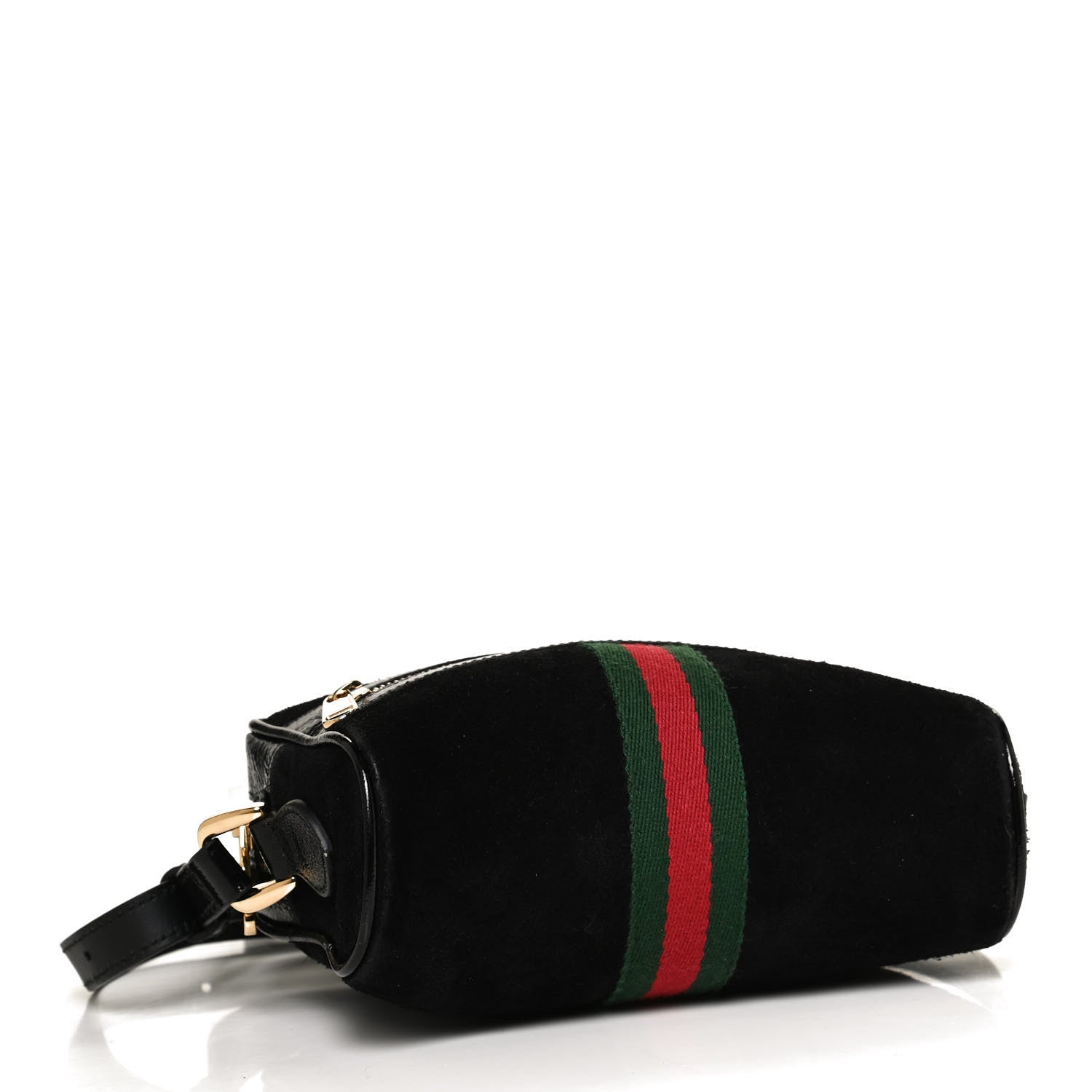 Gucci Suede Patent Web Mini Ophidia Shoulder Bag Black 4 of 12