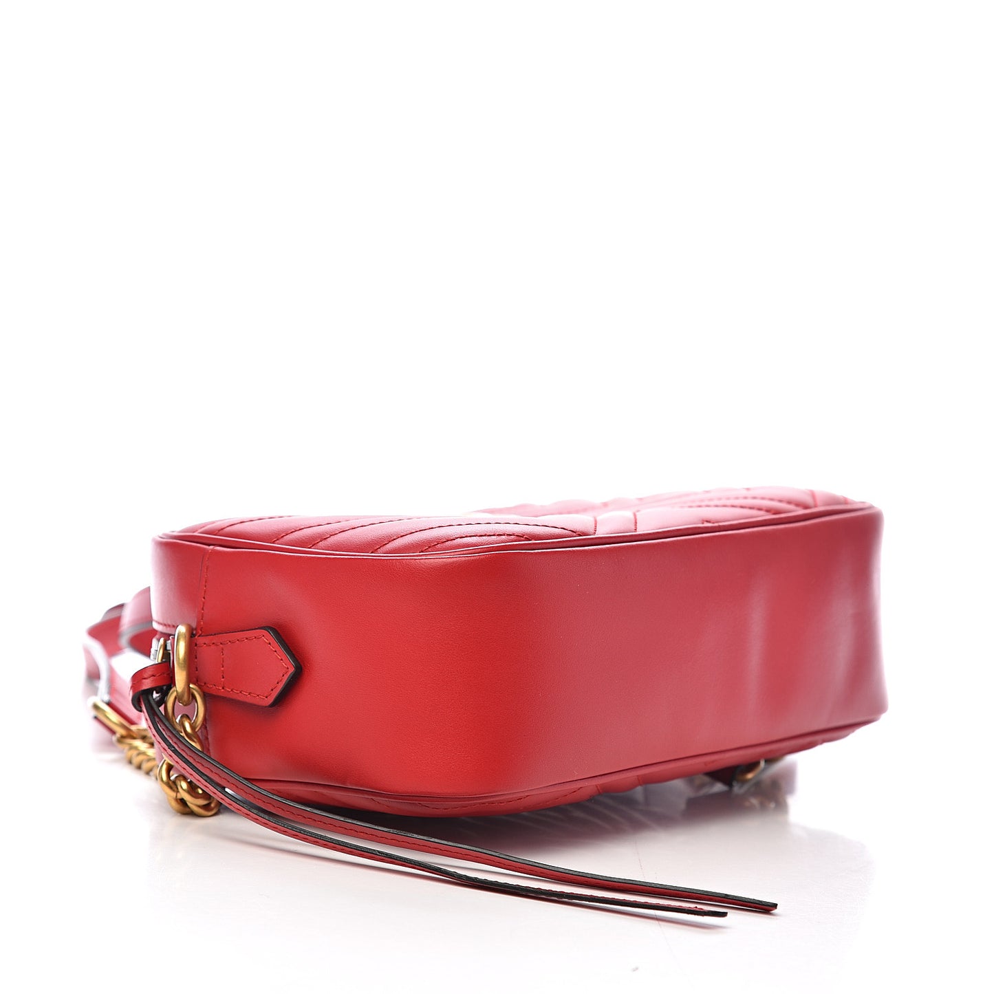 Calfskin Matelasse Small GG Marmont Chain Shoulder Bag Hibiscus Red