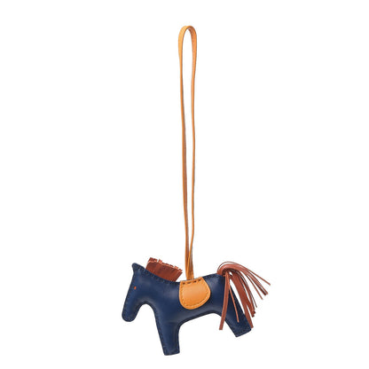 Hermes Milo Lambskin Grigri Rodeo Horse Bag Charm PM Bleu de Malte Cornaline Jaune D'Or 1 of 4