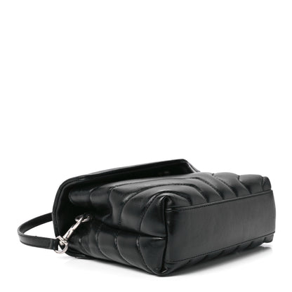 Saint Laurent Calfskin Y Quilted Monogram Toy Loulou Crossbody Bag Black 4 of 12