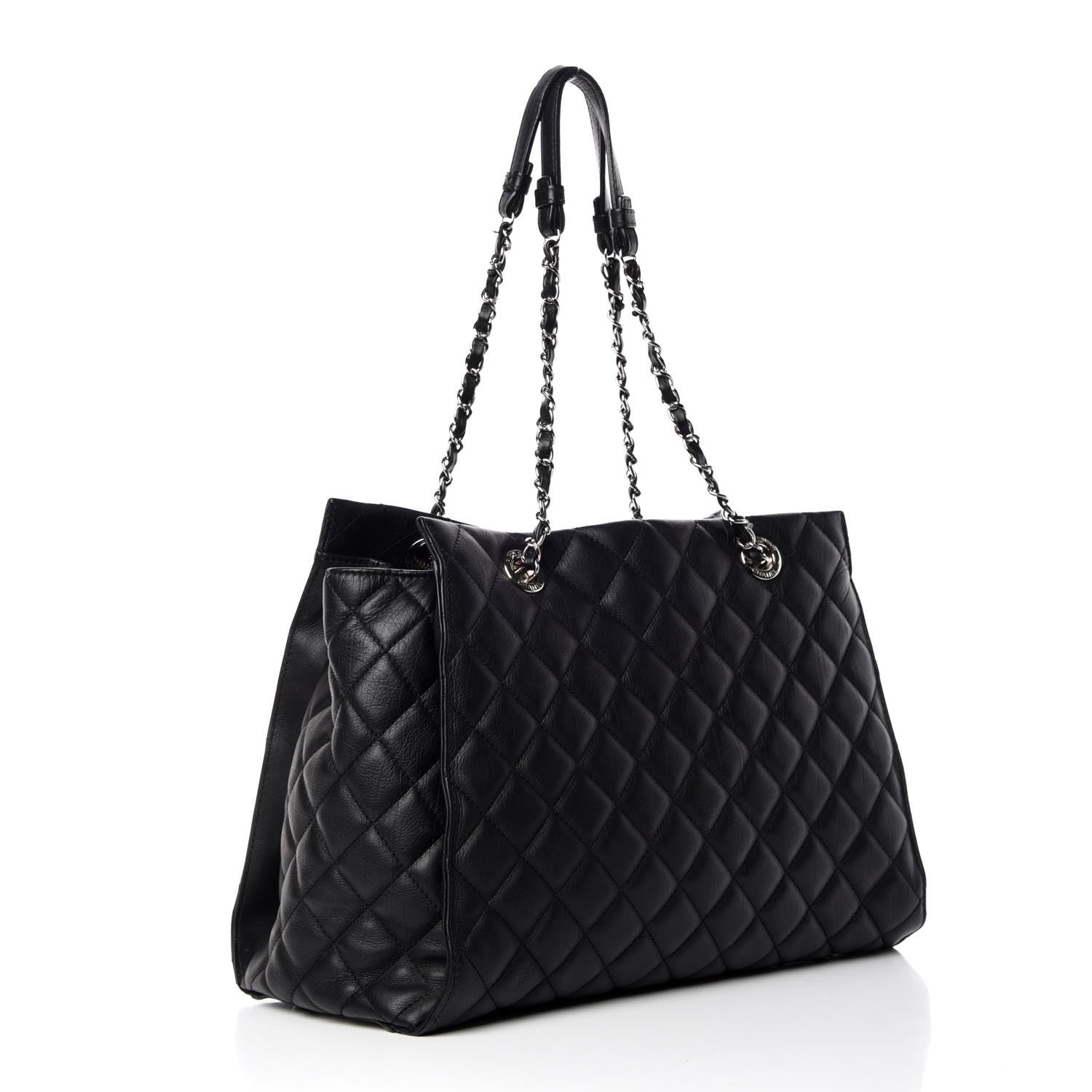 Chanel Calfskin Quilted Large Chic and Soft Shopping Tote Black 3 of 18