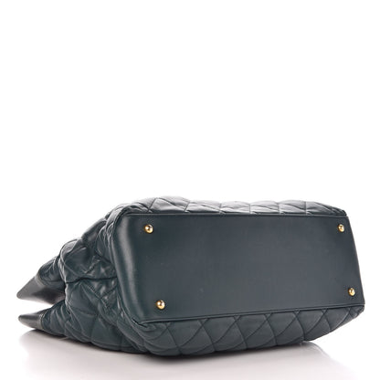 Chanel Calfskin Quilted Large Soft Elegance Tote Green 4 of 12