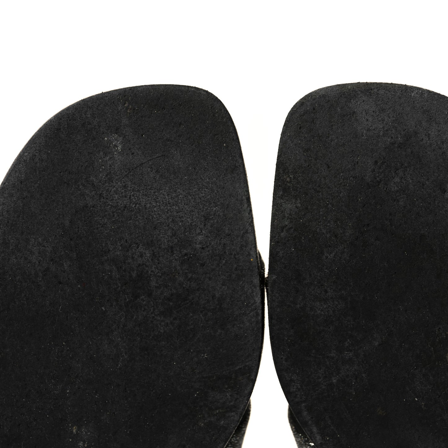 Suede Goatskin Crystal Powder Oran Sandals 35.5 Black