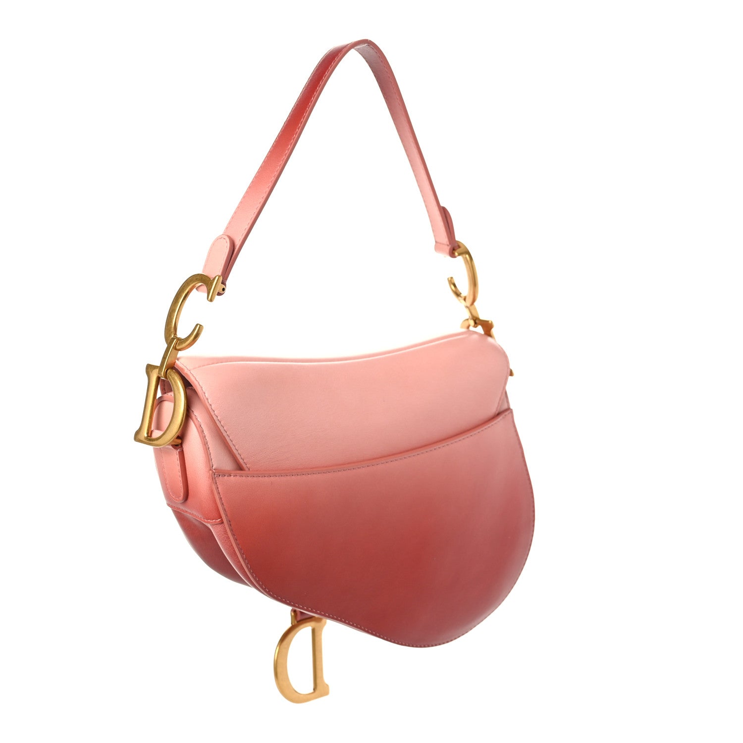 Christian Dior Gradient Calfskin Saddle Bag Pink 3 of 8