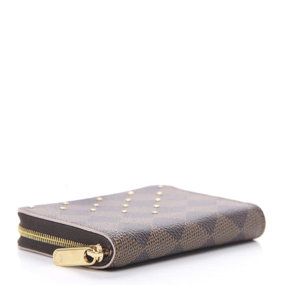 Louis Vuitton Damier Ebene Studded Zippy Coin Purse Rose Ballerine 4 of 7