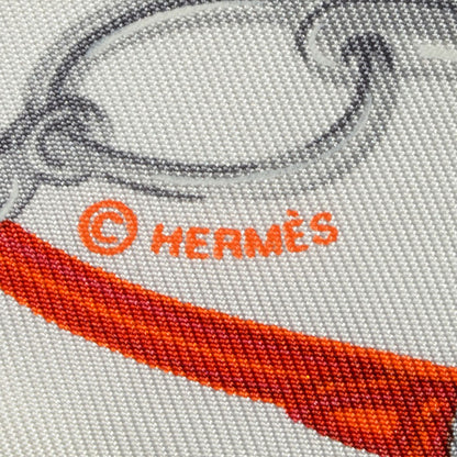Hermes Silk Brides De Gala Twilly Blanc Orange Rouge 9 of 12