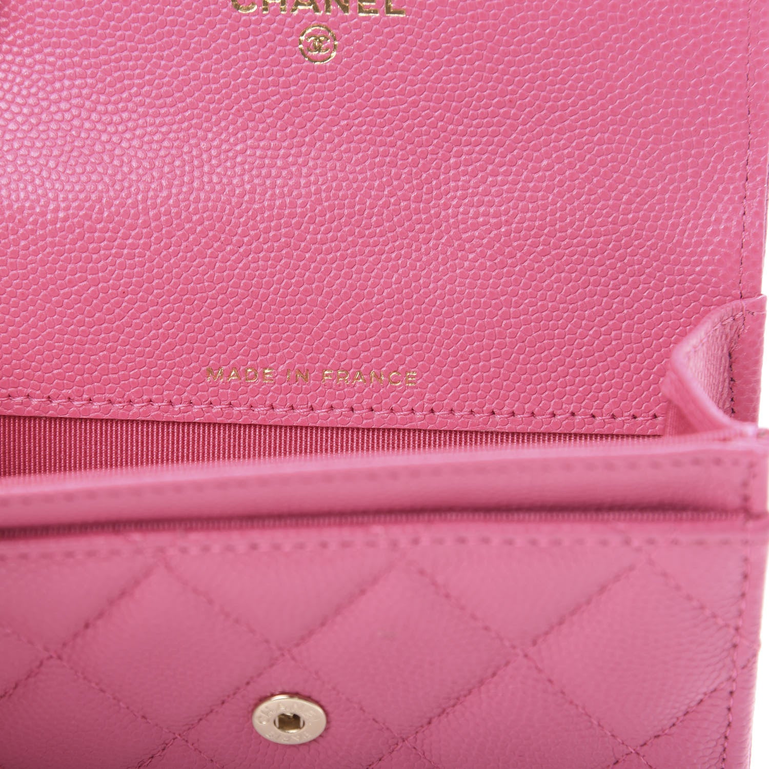 Chanel Caviar Quilted Flap Card Holder Wallet Pink 7 of 9