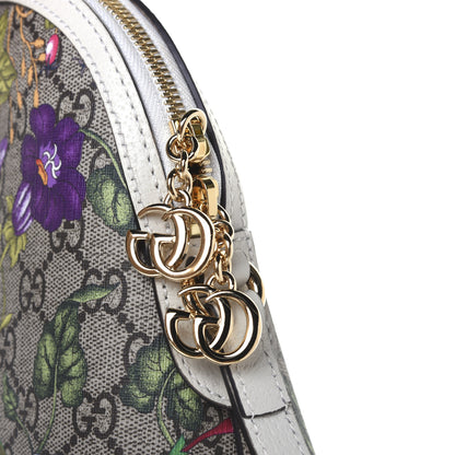 Gucci GG Supreme Monogram Flora Web GG Small Ophidia Dome Shoulder Bag White 13 of 16