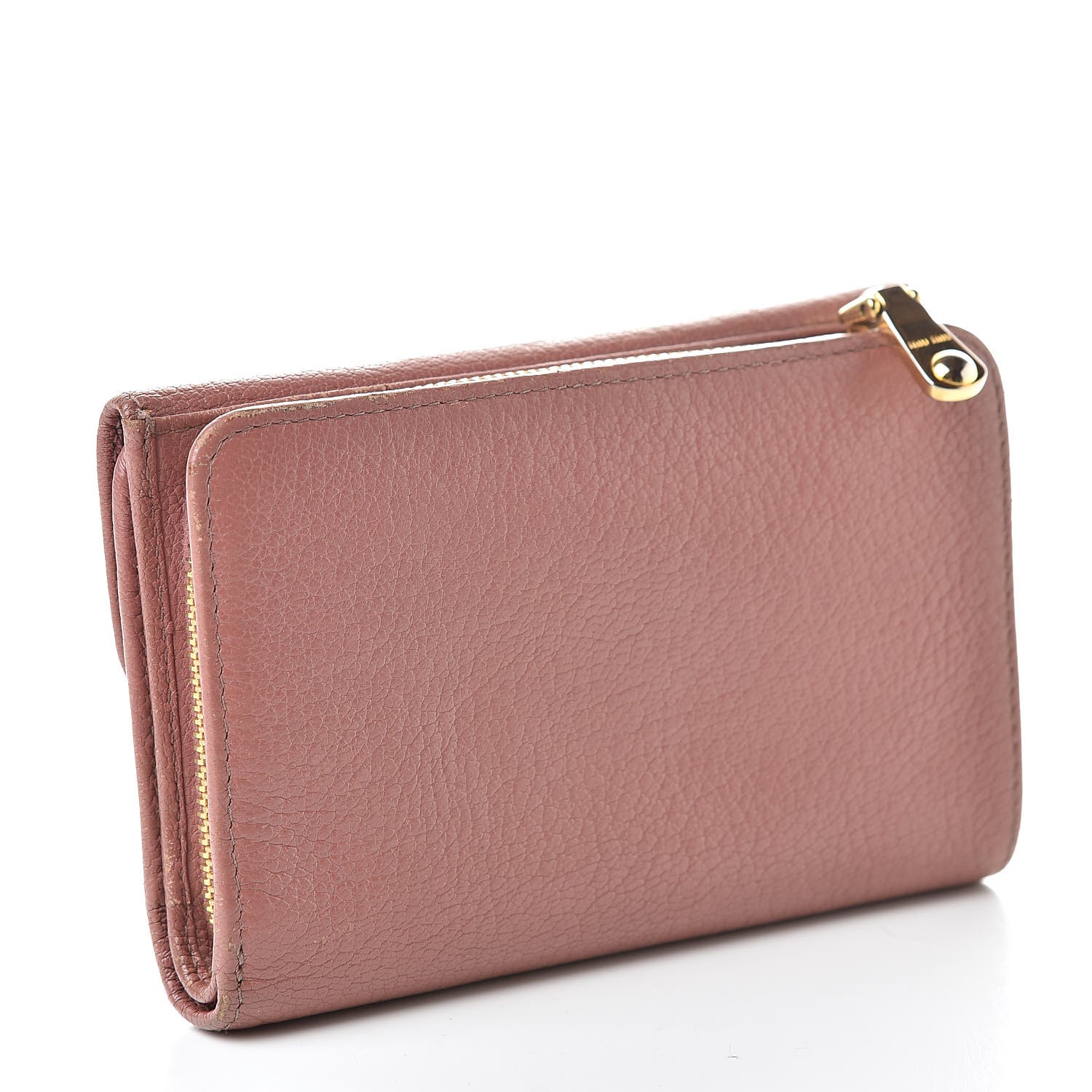 Miu Miu Goatskin Madras Flap Wallet Antico 3 of 16