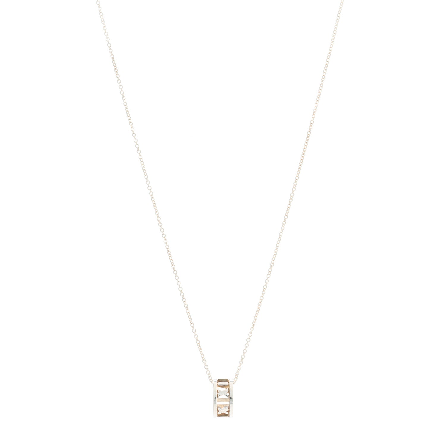 Tiffany Sterling Silver Atlas Open Pendant Necklace 1 of 5