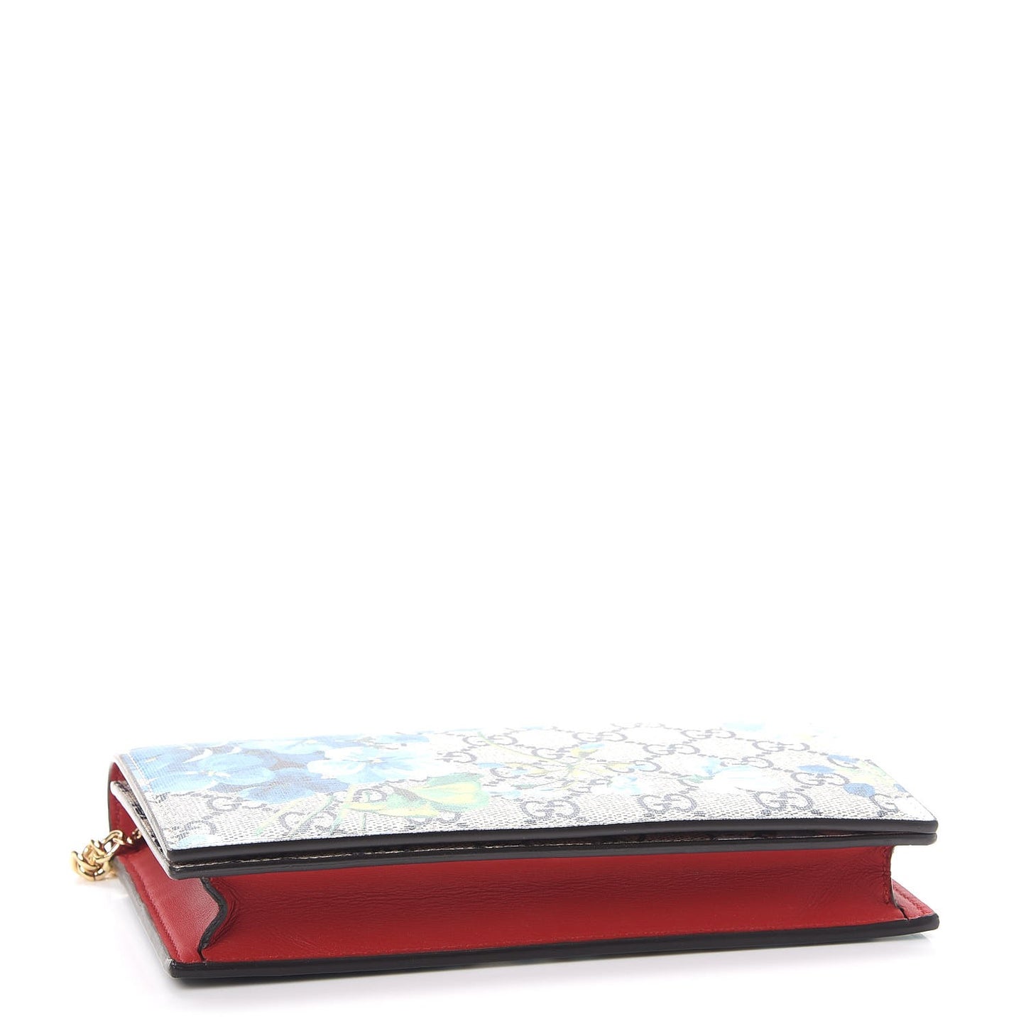 GG Supreme Monogram Blooms Chain Wallet Blue