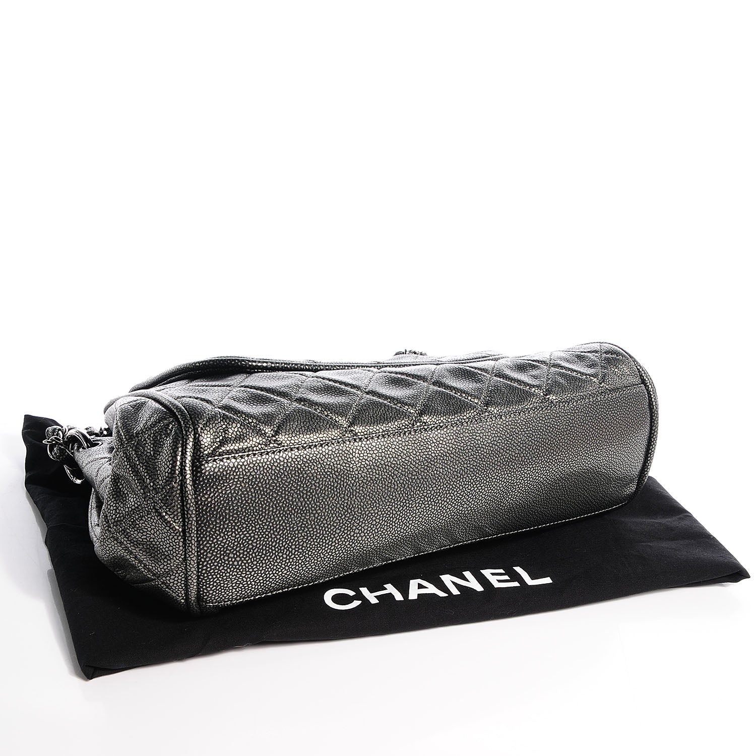 Chanel Caviar Quilted Timeless Accordion Flap Dark Silver 4 of 7
