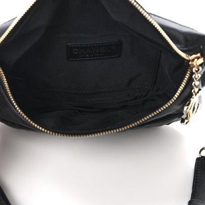 Chanel Lambskin Quilted Waist Bag Fanny Pack Black 5 of 10