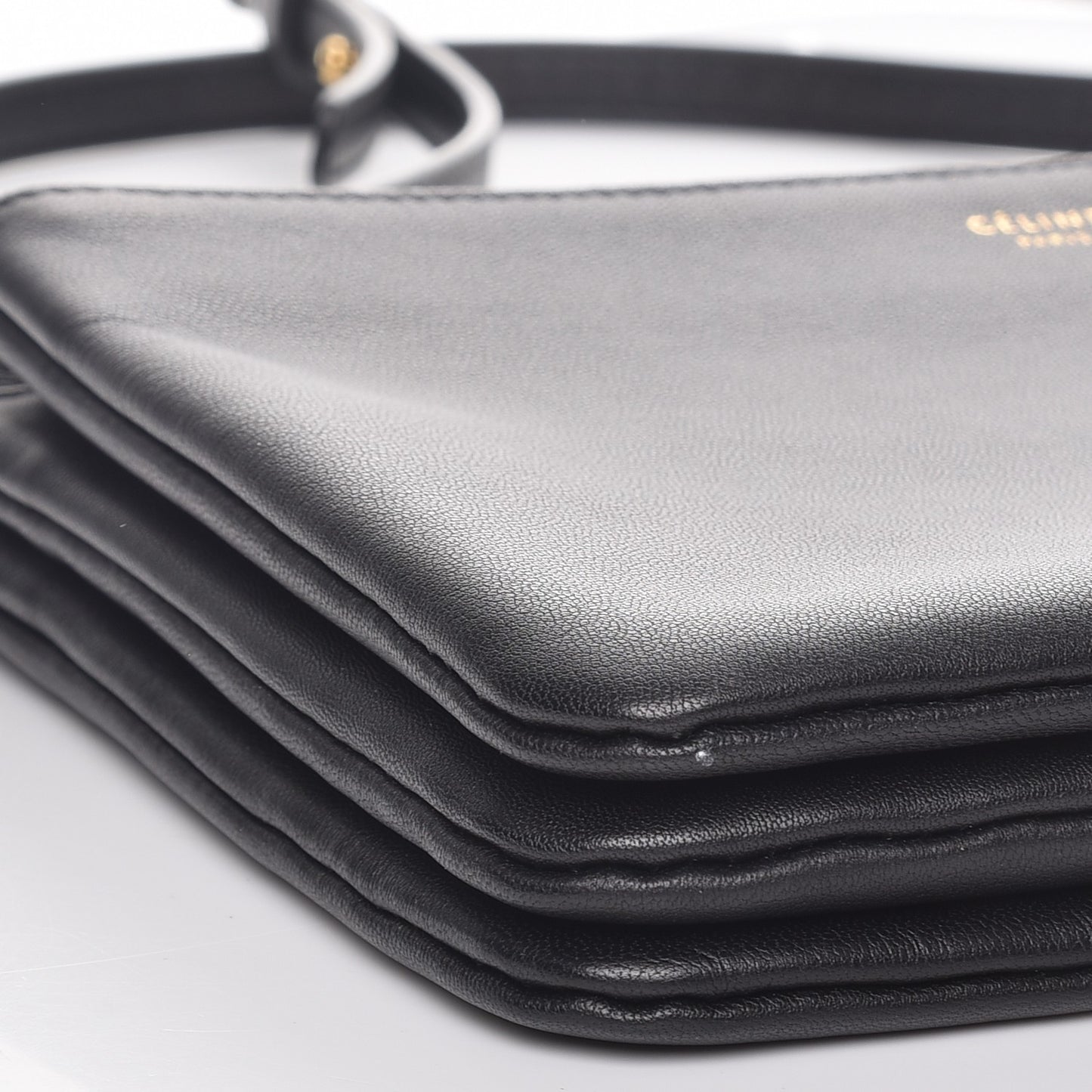 Lambskin Small Trio Crossbody Bag Black
