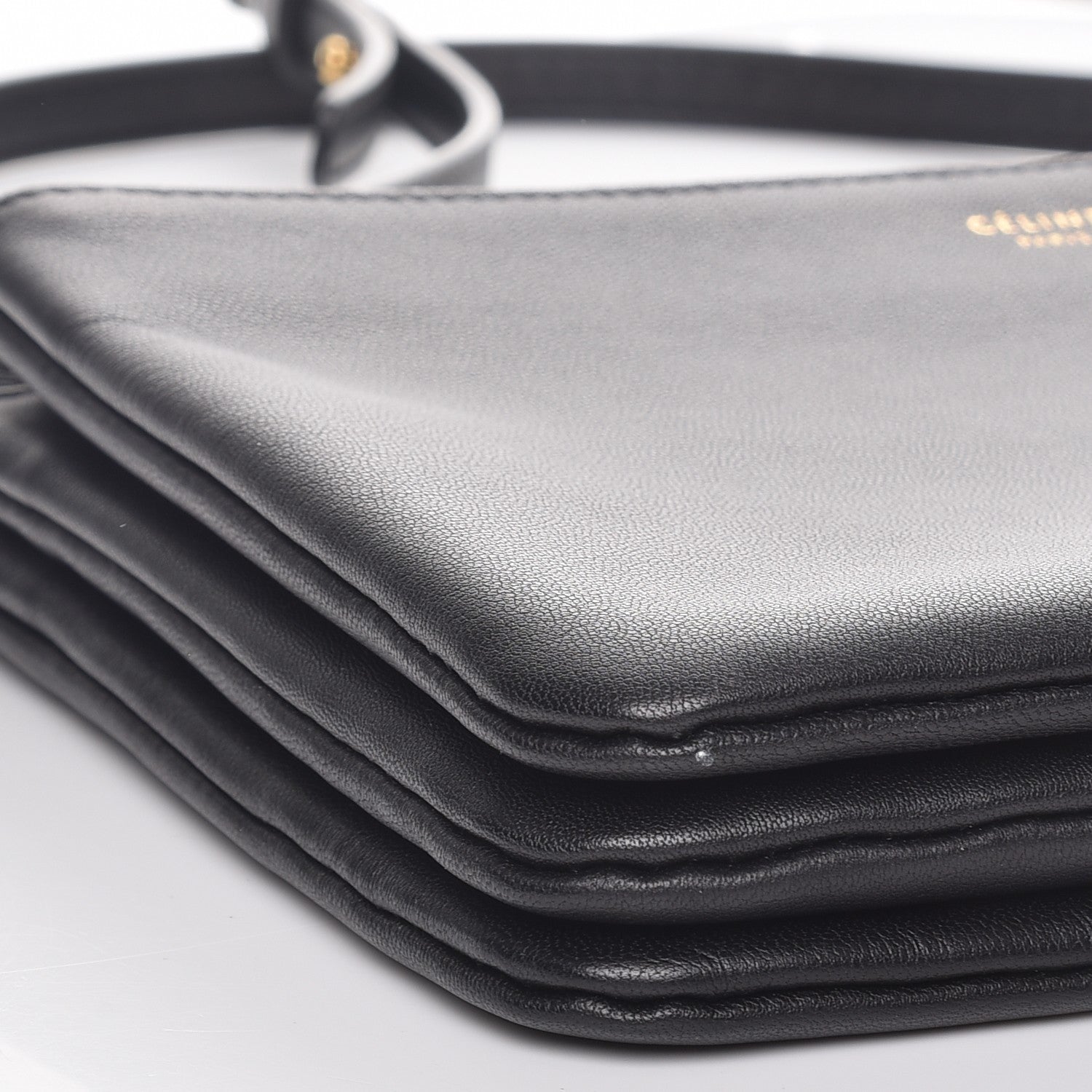 Celine Lambskin Small Trio Crossbody Bag Black 10 of 10