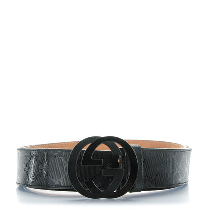 Gucci Imprime Monogram Interlocking G Belt 105 42 Black 1 of 6