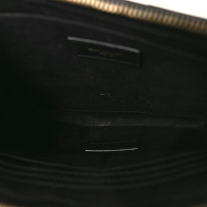Saint Laurent Calfskin Matelasse Monogram Cassandre Tablet Pouch Black 6 of 8