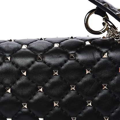 Valentino Garavani Lambskin Large Rockstud Spike Shoulder Bag Black 10 of 11