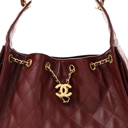 Chanel Caviar Quilted Small Chanel 25 Handbag Burgundy 8 of 10